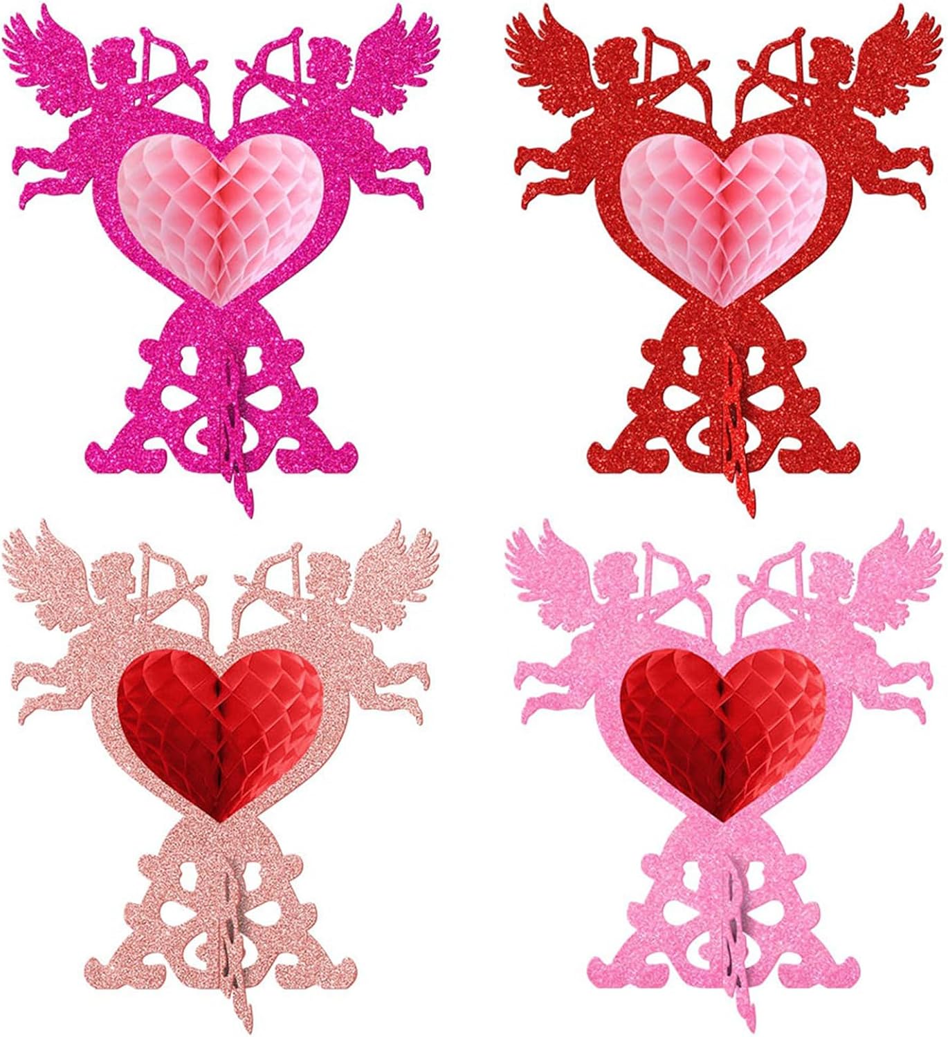 4Pcs Glittering Folding Decoration Day Celebration Wedding Tabletop Centerpieces Decoration