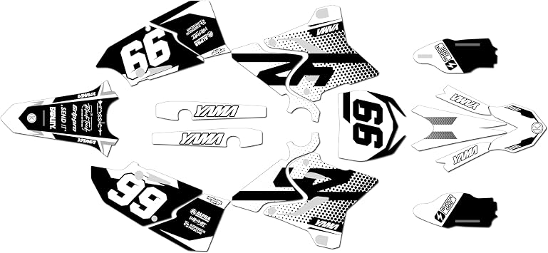 Graphics Kit for Yamaha YZ125 & YZ250 2015-21 Particle Series White 9 Mil - Easy Go - Dirt Pit Bike Motorcycle Stickers, Dirtbike Racing Automotive Decal Motocross Accessories no-Plastics