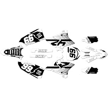 Graphics Kit for Yamaha YZ125 & YZ250 2015-21 Particle Series White 9 Mil - Easy Go - Dirt Pit Bike Motorcycle Stickers, Dirtbike Racing Automotive Decal Motocross Accessories no-Plastics