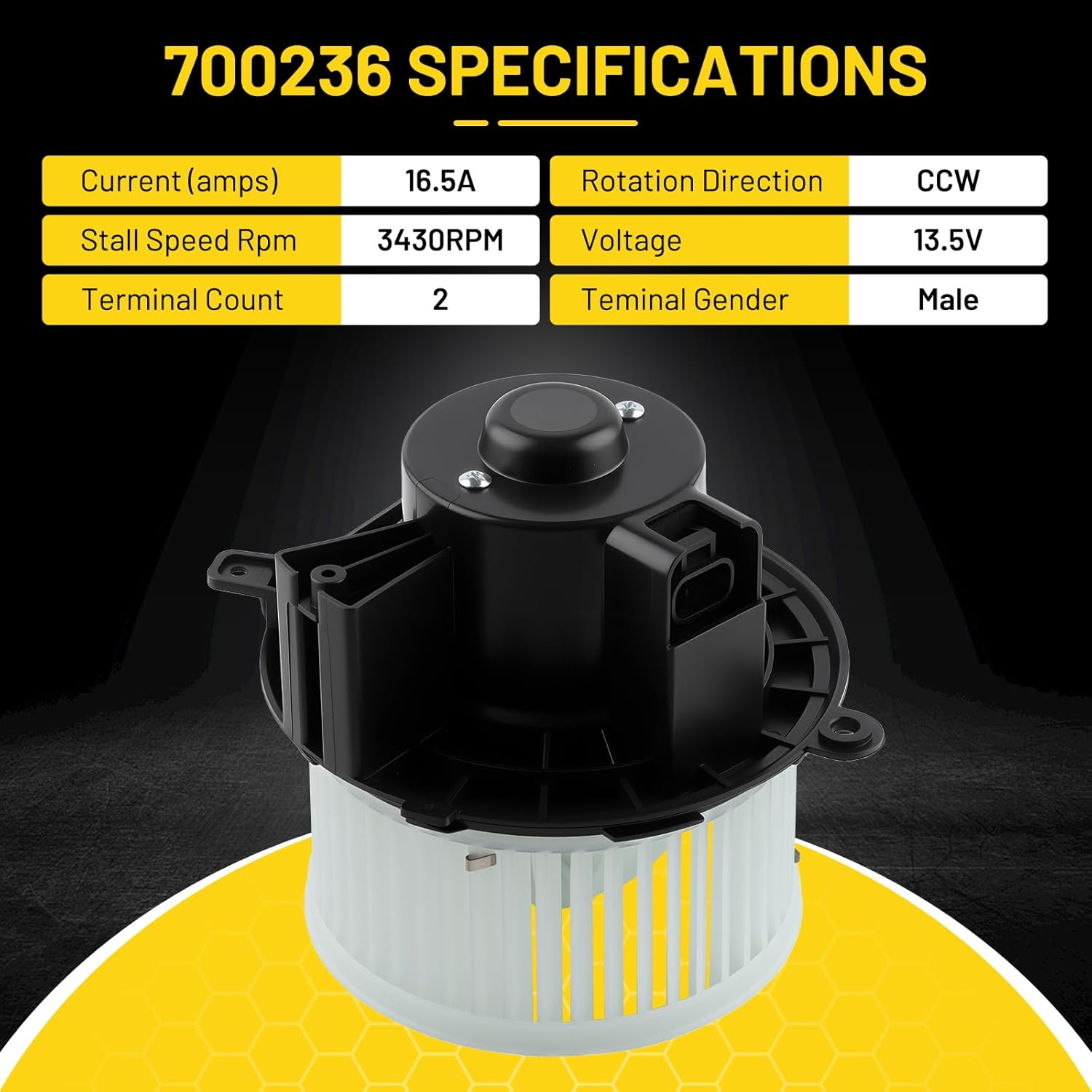 700236 HVAC Blower Motor Fit for Buick Enclave 2008-2012, for Chevy Silverado 1500 2500HD 3500HD Traverse, for GMC Acadia Sierra 1500 2500HD 3500HD Saturn Blower Motor Replacement 22810567