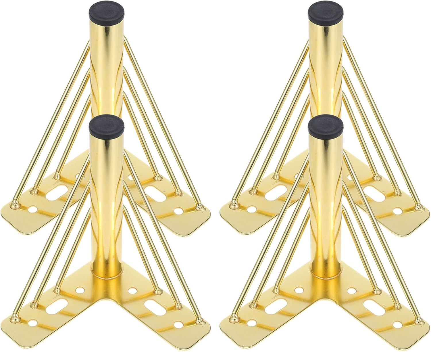 4pcs Metal Furniture Legs, Straight Gold Metal Sofa Cabinet Table Support Feet, 15cm Heavy Duty Replacement Legs for Coffee Table and Tv Stand