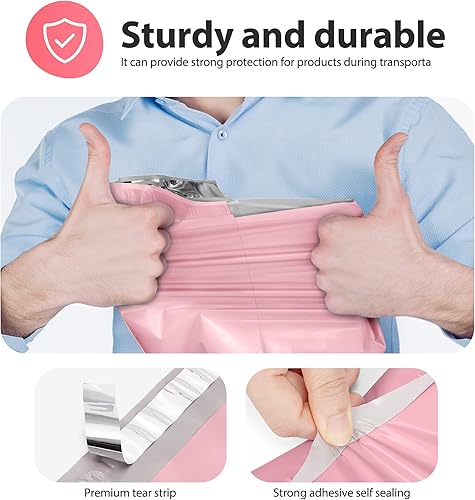 Miniatura 4 de Fuxury  Fu Global - 200 bolsas de polietileno de 12 x 15.5 pulgadas para ropa, camisetas, camisas, sobres de plástico para pequeñas empresas, bolsa