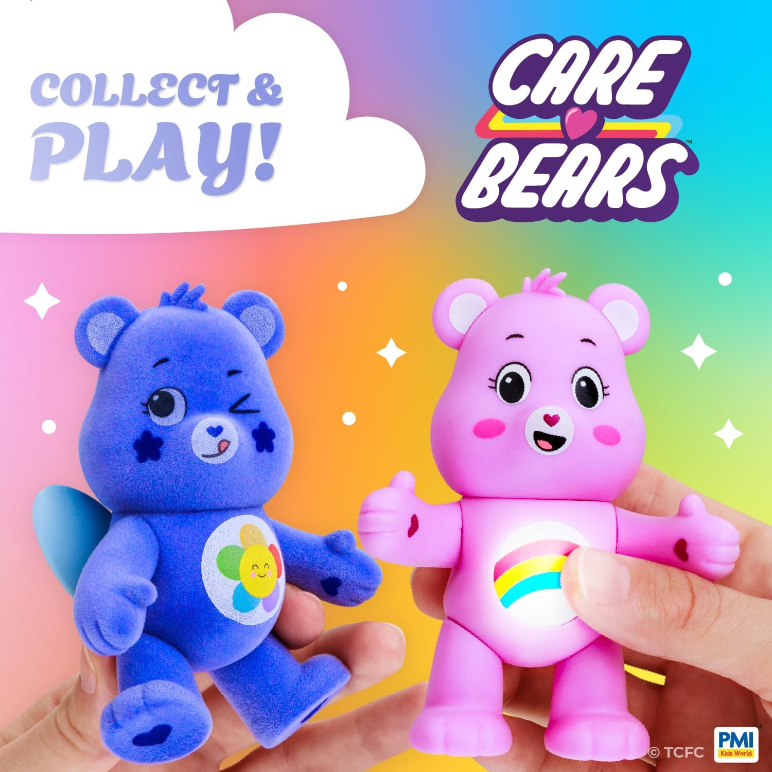 P.M.I. Care Bears Articulated Action Figures | 2 Pack Window Box | 4 inch Poseable Figures | Official Bears Action Figures by PMI Kids World | Assortments A to C (Assortment C)