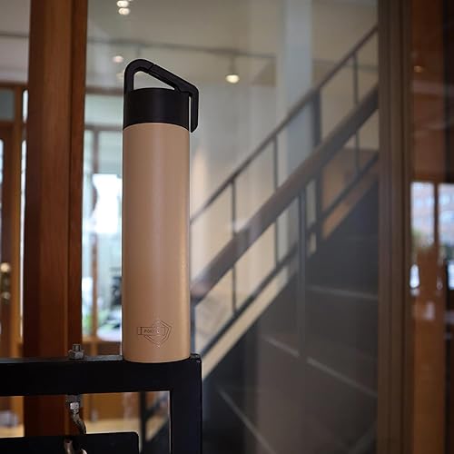 Miniatura 5 de Poketle - Botella aislada personal con mosquetón colgante, botella portátil para exteriores, 6.1 fl oz, color beige