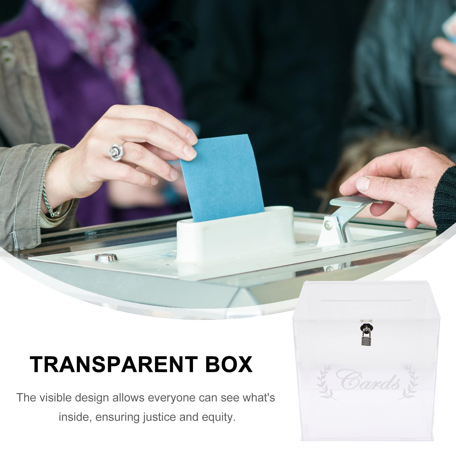 Acryl Hochzeitskartenbox mit Sichtbarem Design für Karten | Dekorative Kasten für Hochzeitsfeier und Geburtstag, als Mittelpunkt dem Tisch, Transparent