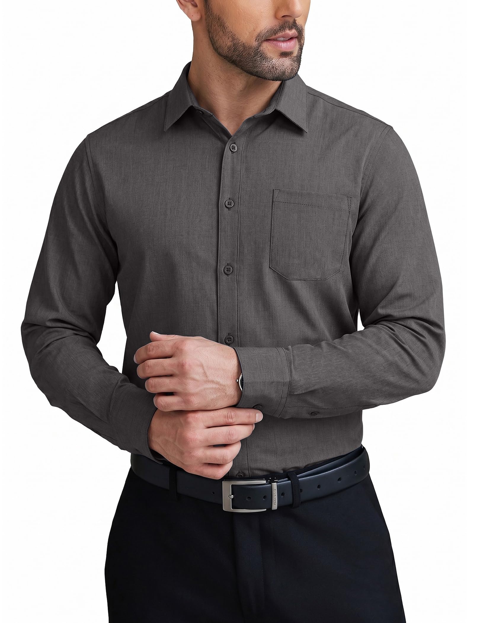 Chemise habillée COOFANDY infroissable au tombé impeccable - 6