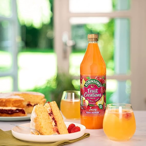 Robinsons Fruit Creations Peach & Raspberry Squash, 1L (Pack of 6)