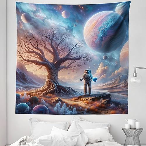 Miniatura 460 de Ambesonne Tapiz gótico, patio con hiedra encantada en la puerta antigua al bosque, colgante de pared ancho para dormitorio, sala de estar, 2-Verde