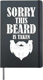 Sorry This Beard Is Taken Valentines Day Bearded Hipster Hardcover Journal, Black