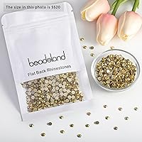 Vista 408 de Beadsland 1440 diamantes de imitación de cristal con parte trasera plana, gemas redondas, sombra dorada, SS20, 0.181-0.189 in