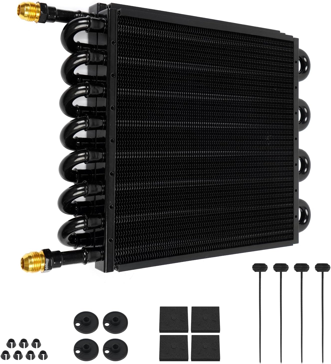 16 Row 8AN 1/2" Transmission Cooler Kit, Air-Compressor Aftercooler, Dual Pass Tube and Fin Universal