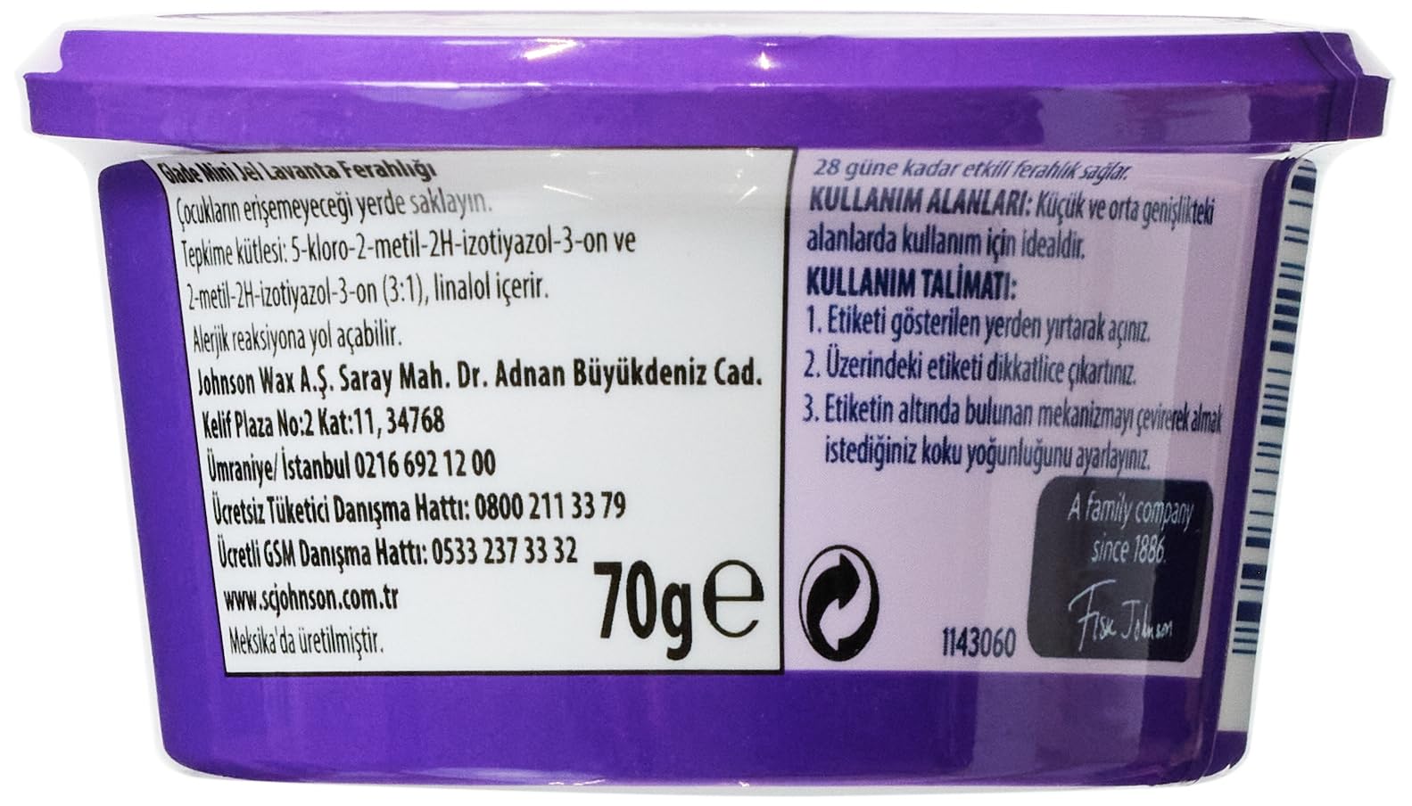 Glade Mini Jel Lavanta Ferahlığı 70 g 2li paket