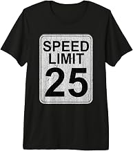 Speed Limit 25 MPH Driving Road Sign Distressed Premium T-Shirt