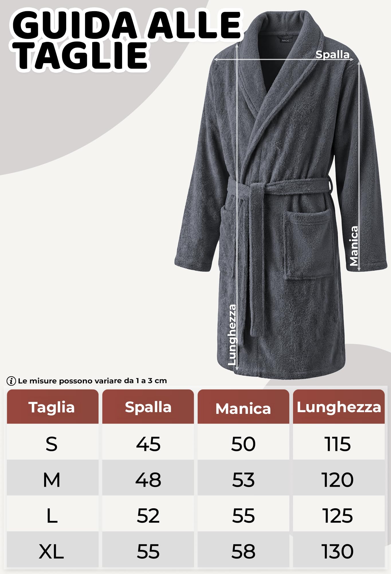 KDO MAGIC Accappatoio da bagno personalizzato per uomo