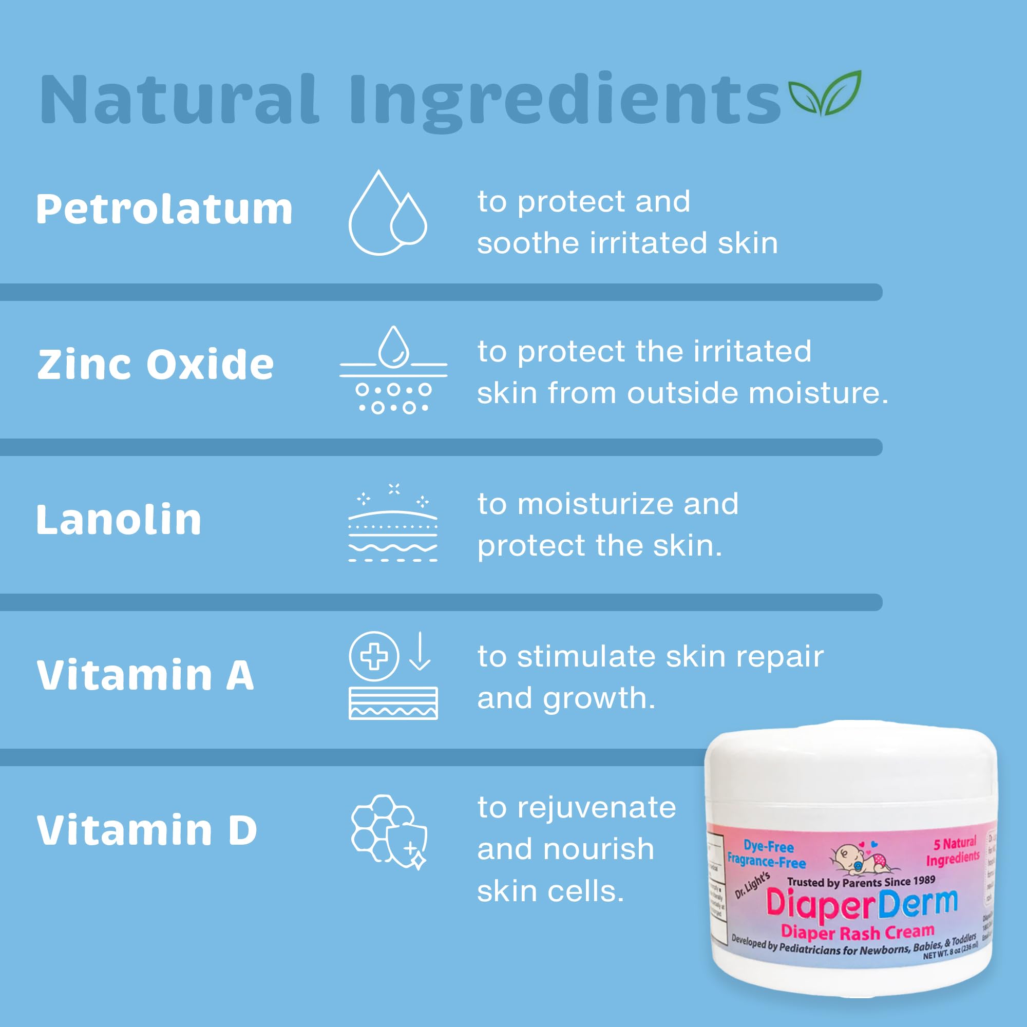 Crema Para La Dermatitis Del Pañal Del Bebé, Formulada Por Pediatras Con 5 Ingredientes Para Un Cuidado Suave, Saludable Y Sin Irritación, 8 Oz