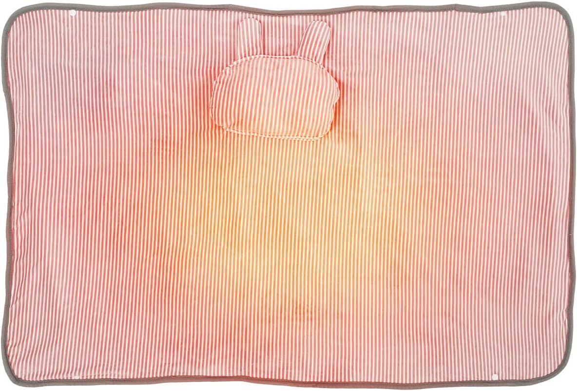 review Wearable Heated Blanket Cute Electric Heating Shawl Throw 28.34 x 45.27 in Winter Hand Foot Warmer Portable Lamb Fleece for Office Travel Home Dormitory (Cute Rabbit (Pink))