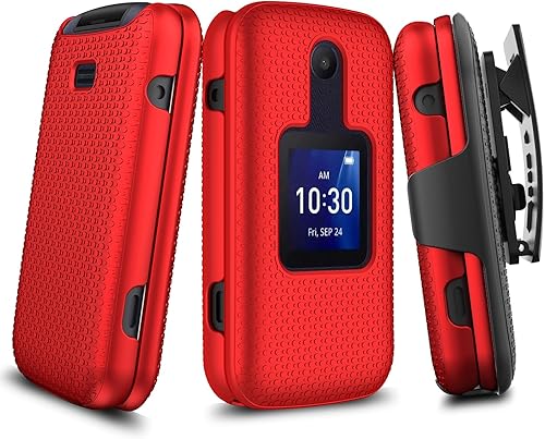 Miniatura 3 de Jackpot - Funda para Alcatel TCL Flip 2, funda con tapa, funda de TPU suave a prueba de golpes con protector de pantalla, textura de cuadrícula para