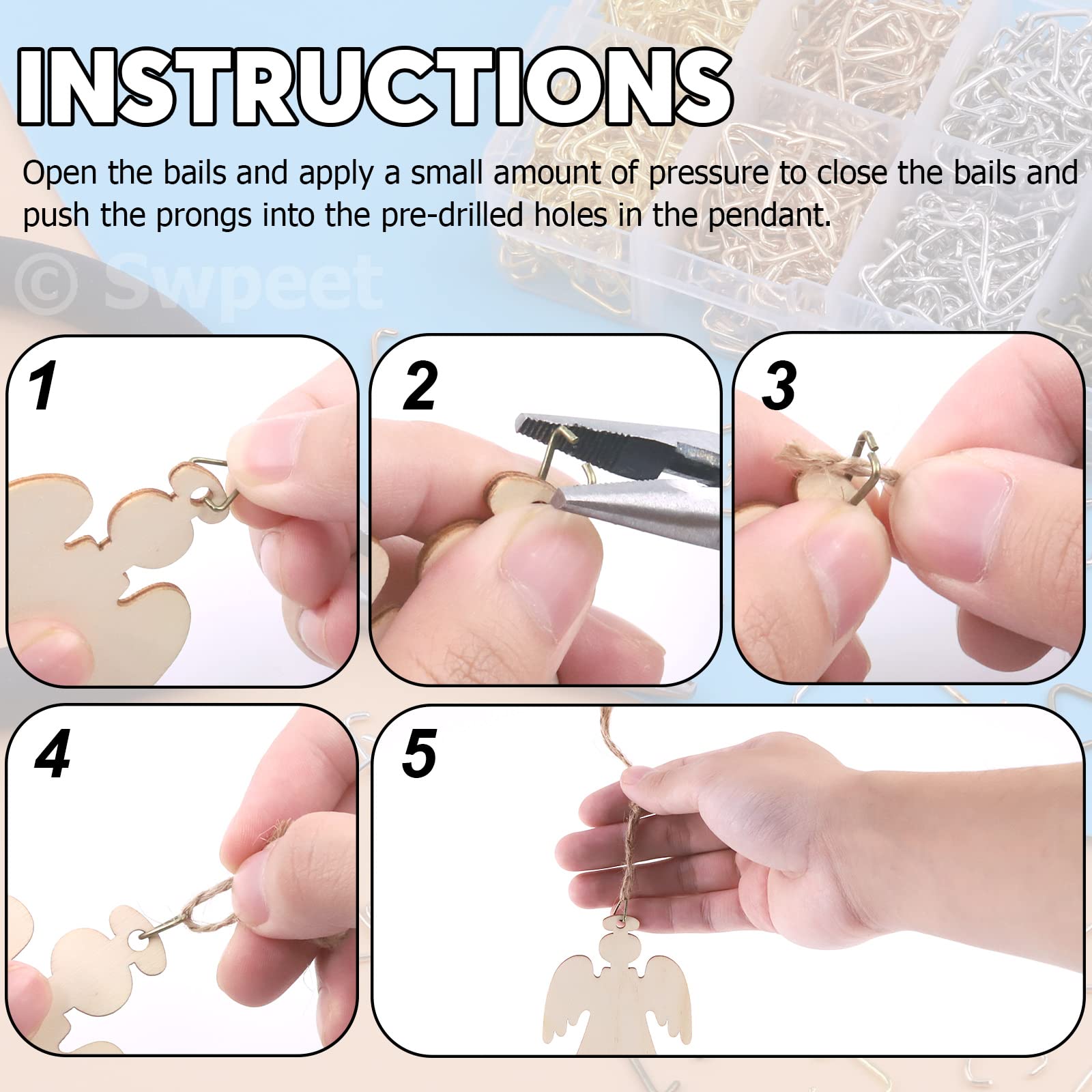 SUPERFINDINGS 450pcs 3 Styles Twist Open Jump Rings 3