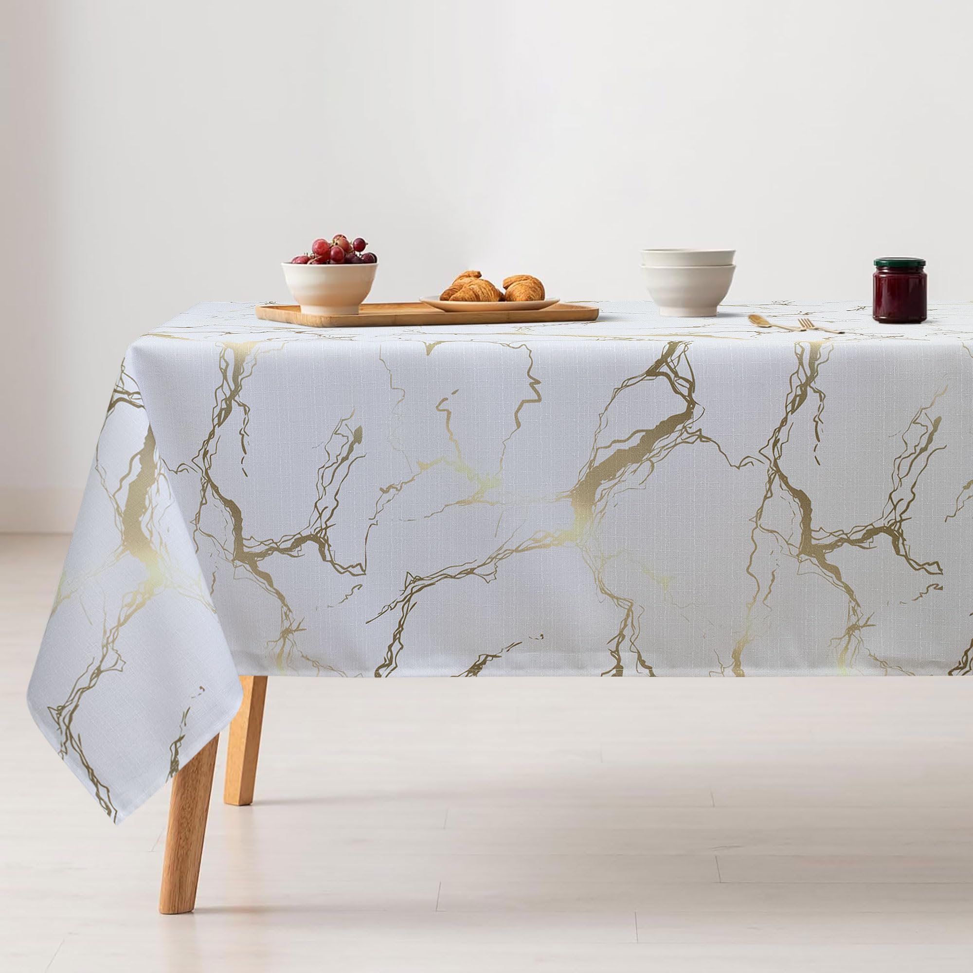 Nappe effet marbre avec impression numérique moderne pour table rectangulaire 7070