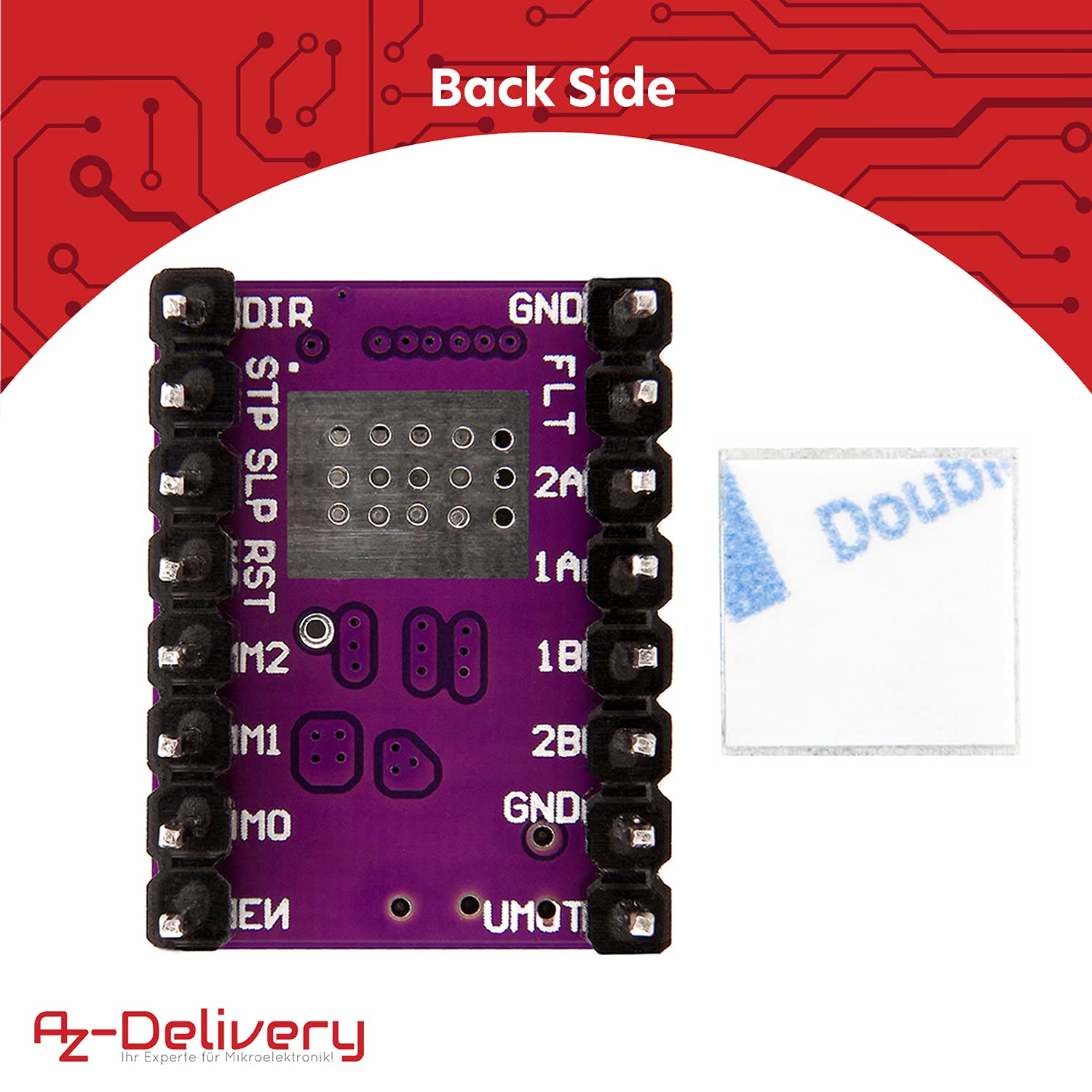 AZDelivery DRV8825 moduł sterownika silnika krokowego z radiatorem, np. dla RAMPS 1.4, CNC-Shield, drukarki 3D, Prusa Mendel kompatybilny z Arduino i Raspberry Pi