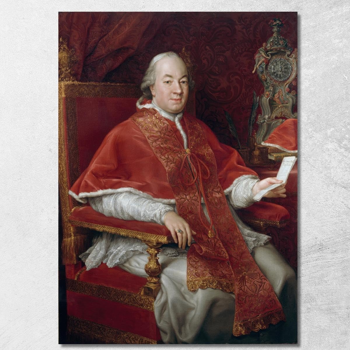 Tableau toile Fine Art Portrait of Pope Pius VI Pompeo Batoni encadré 130x90