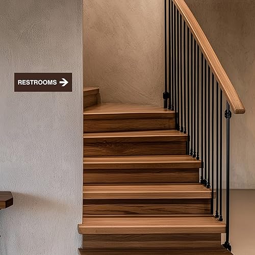 Miniatura 10 de Signs ByLITA Basic Restrooms - Letrero direccional de flecha derecha, material duradero, cinta adhesiva fuerte (gris claro) - grande (1 unidad)