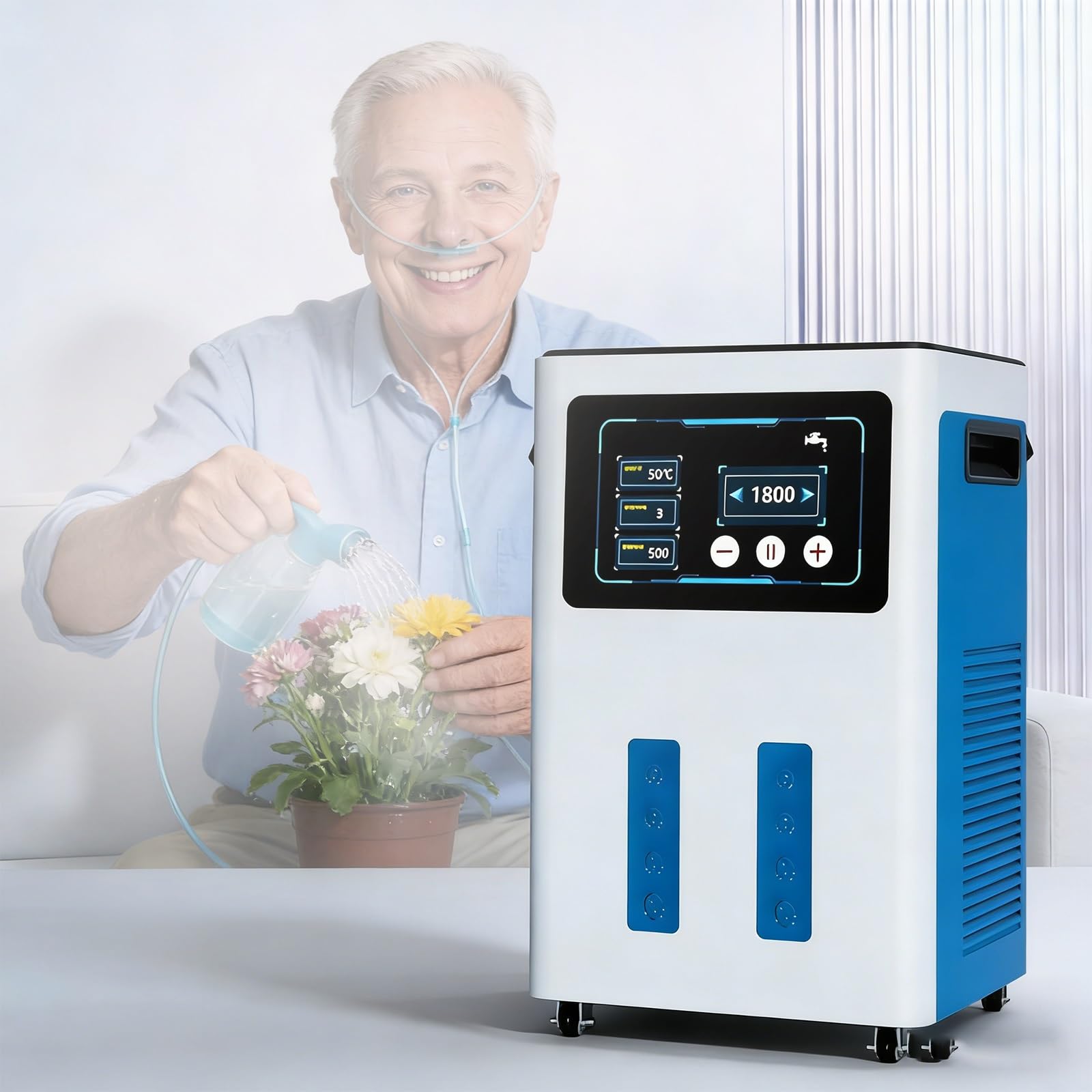 Jonizator Wody O Dużym Przepływie 900-1800 Ml/Min, Inhalator Wodorowy Z Technologią SPE/PEM O Wysokiej Czystości 99,99% Do Wspólnego Dbania O Zdrowie Rodziny(1500ML)