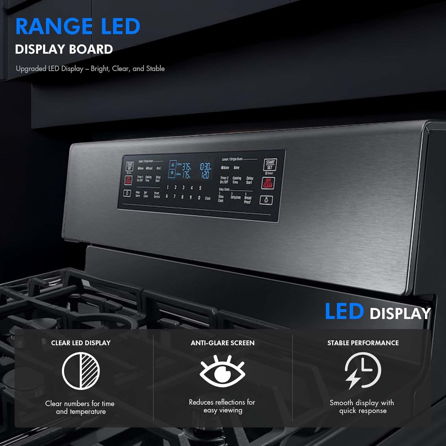 New DE07-00131B Range LED Display Board Fit for Samsung Electric Range - Oven/Stove, Better Than Oem Quality, Fits Model NX58K7850SS NX58K7850SG NX58M6850SG NX58M6850SS