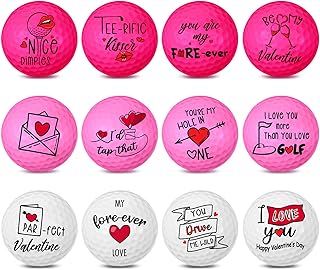 12 Pcs Valentine's Day Golf Balls Funny Golf Ball Set for Men Women Happy Anniversary for Dad Mom Husband Grandpa Golfers Lovers