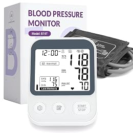Oklar Blood Pressure Monitor Upper Arm BP Machine for Home Use 2x120 Memory Voice Broadcast Large LCD Backlit Display Adjustable Cuff 8.7"-16.5" with Storage Bag, Dark Grey