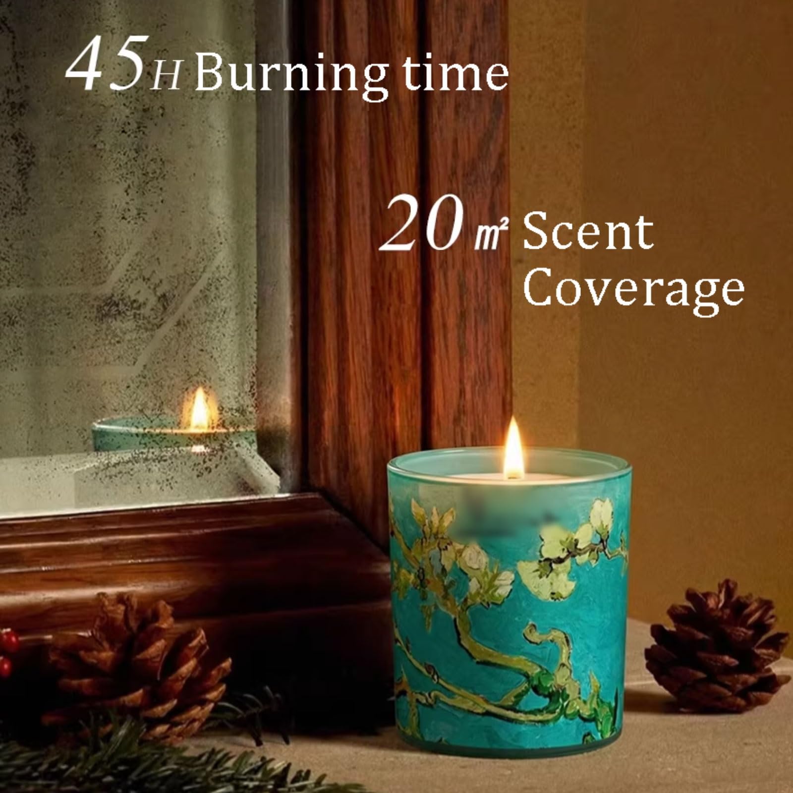 Compacto Velas de cera de soja, vela de aromaterapia reutilizable, vela perfumada cilíndrica de larga duración for vacaciones en casa, relajación y Spa no es picante(Blu)