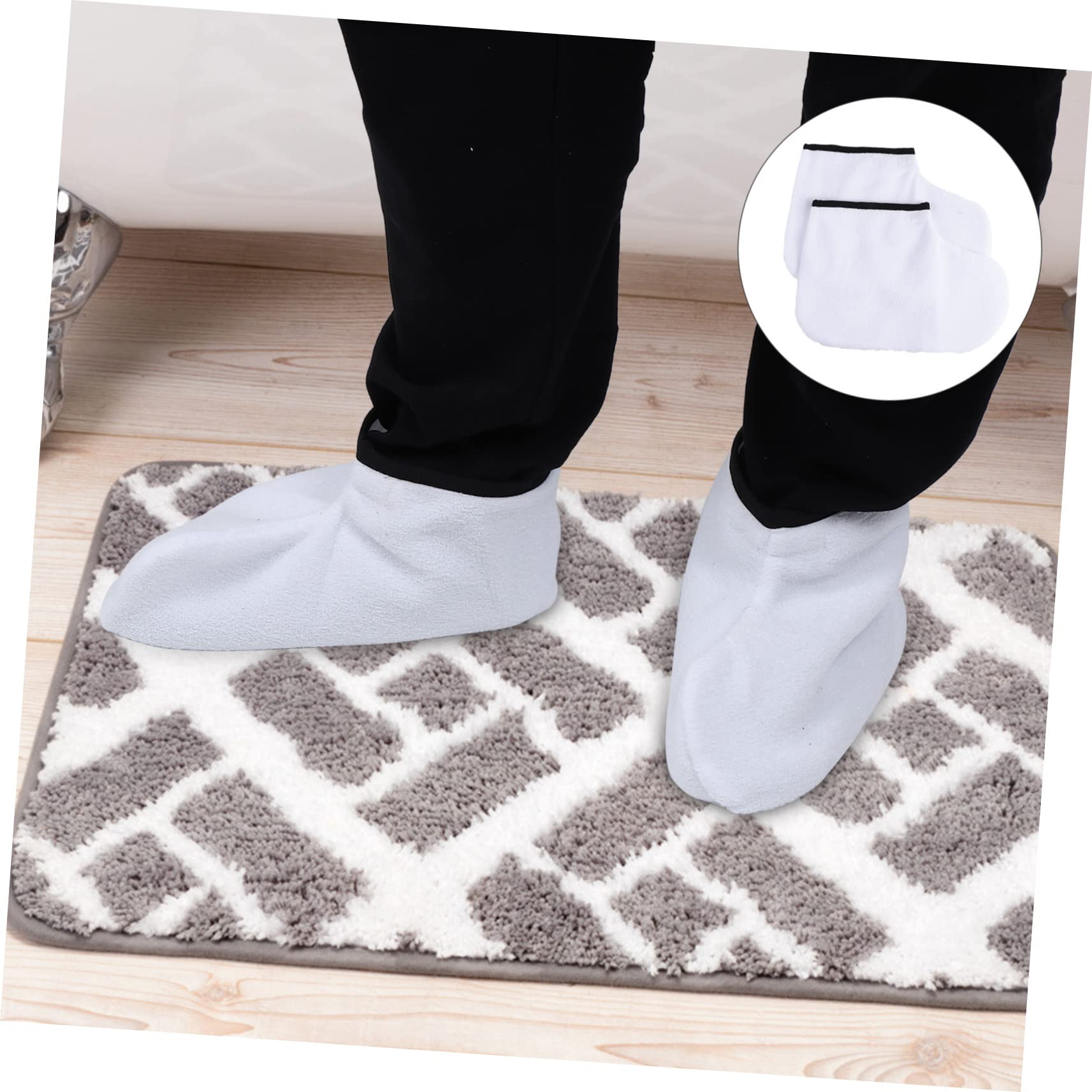 minkissy 2sets Polyester Flannel Spa Paraffin Wax Hand Foot Cover Kit for Women 4pcs*2