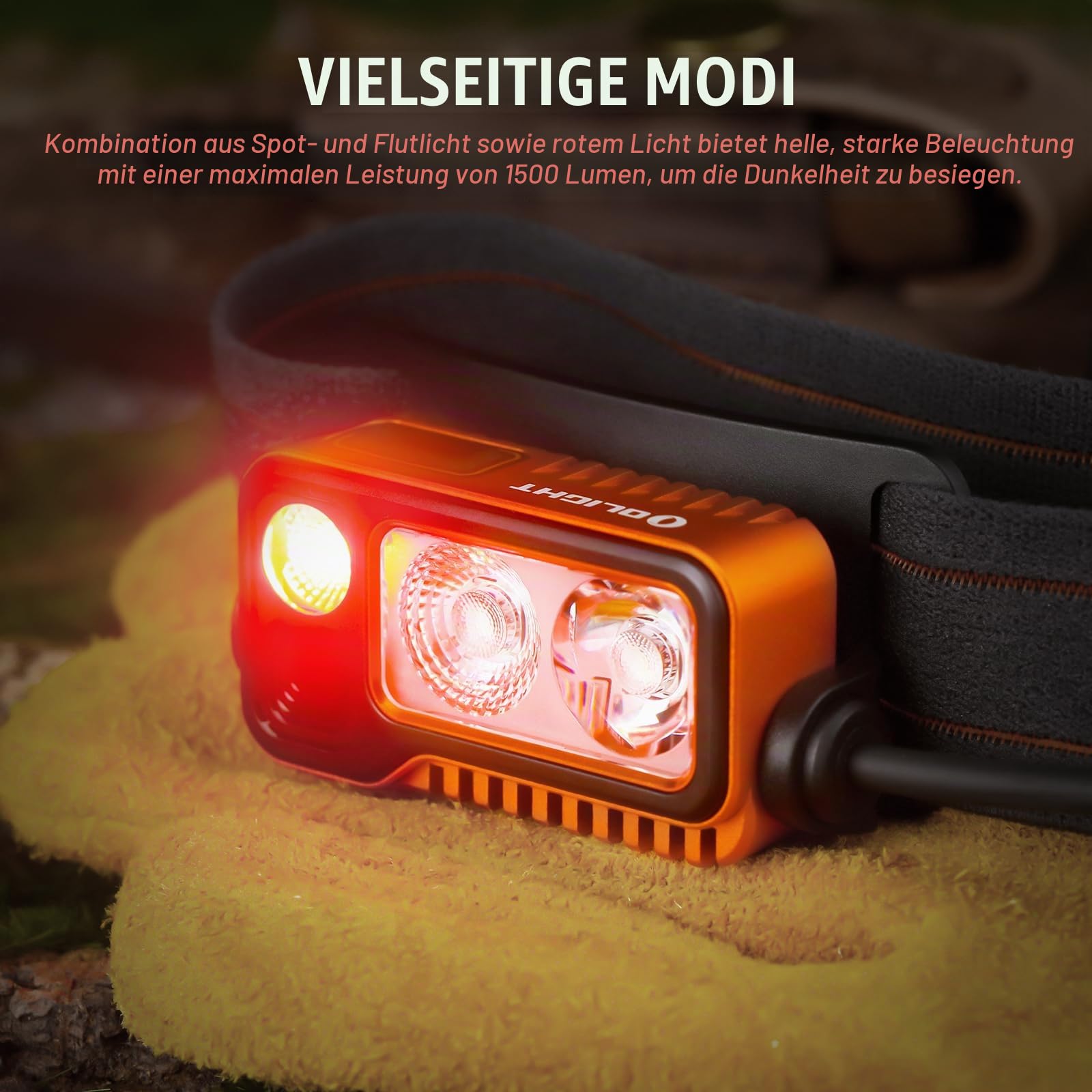 OLIGHT Array 2 Pro LED Stirnlampe Wiederaufladbar 1500 Lumen, Gestensensor