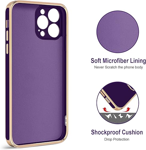 Miniatura 3 de Hython Funda para iPhone 12 Pro Max con soporte de anillo Soporte de anillo giratorio de 360 Soporte magnético Forro de microfibra suave Chapado en
