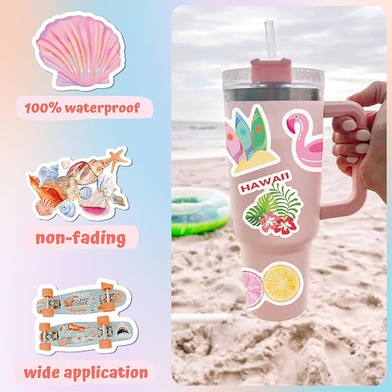 Preppy Stickers | 100 PCS | Cute Vinyl Waterproof Stickers for Laptop,Guitar,Motorcycle,Bike,Skateboard,Luggage,Phone,Hydro Flask, Gift for Adult Teens