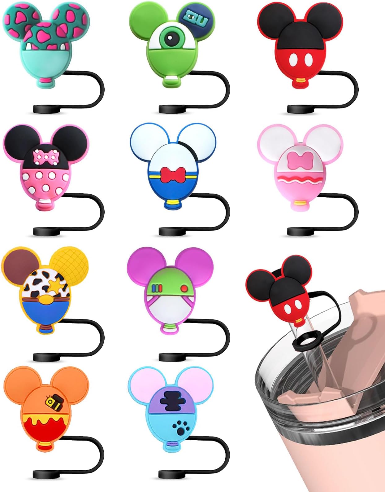 Funny Straw Cover Cap Compatible with Stanley for Cup 40oz/30oz/20oz Toy for Girls Age 4-7 Accessories Reusable Topper Cups Christmas Gifts for 3 6 8 9 4 5 7 Year Old Girl Birthday Gift Ideas