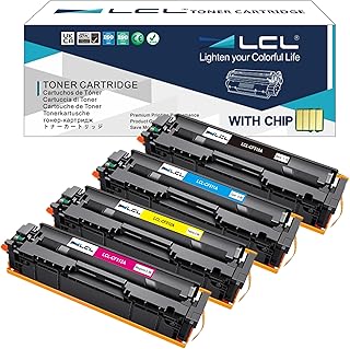 Updated Chip LCL Compatible for HP 204A CF510A CF511A CF512A CF513A (4-Pack Black Cyan Magenta Yellow) Toner Cartridge for HP Color Laserjet Pro M154 M154NW MFP M180 M180n M180nw MFP M181 M181 Printer