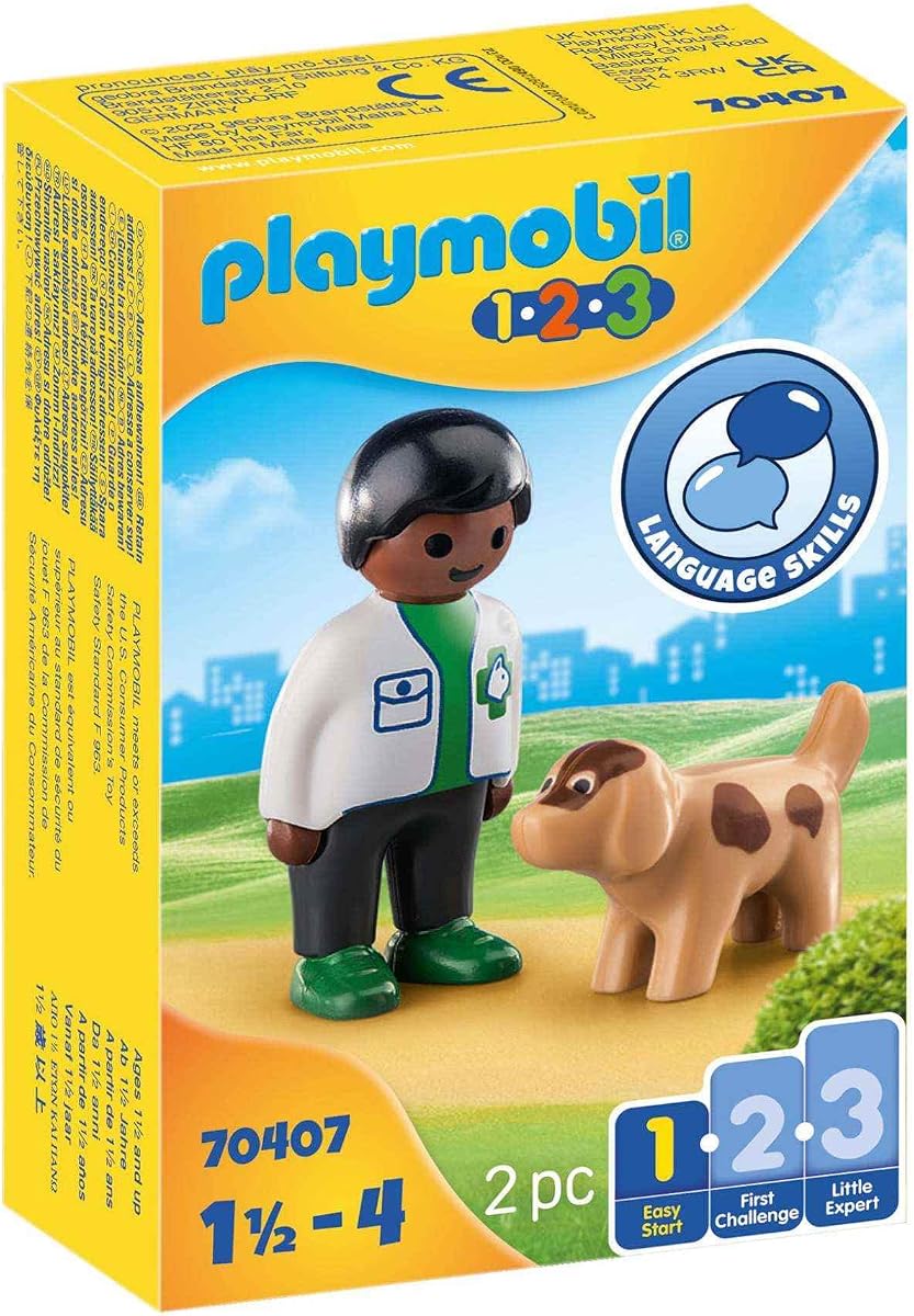Playmobil - 1.2.3 Veterinario con perro