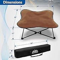 Vista 6 de Outrav Cama plegable para mascotas, tumbona elevada para perros y gatos, portátil, plegable, acolchada, marco de acero, se pliega a 12 x 12 x 36