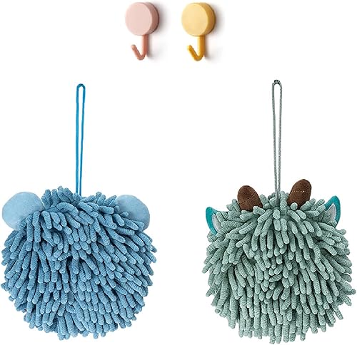Miniatura 10 de Juego de toallas de mano para baño, toalla de mano colgante de felpilla de microfibra, absorbente, suave, pequeña toalla de baño con lazo para