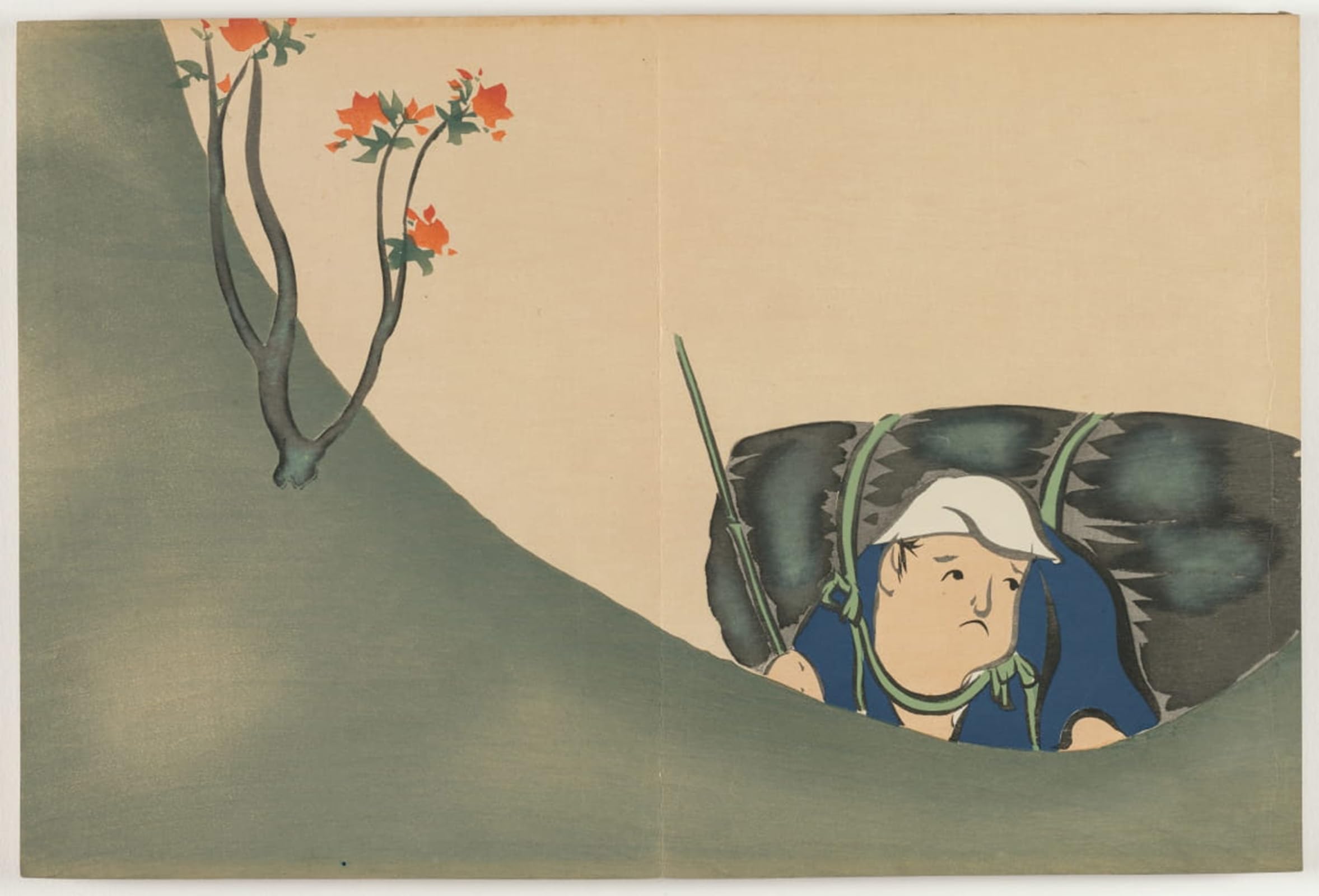 ARTXLXXBN Famous Prints Artwork Pictures Poster Painting Art Flowers of a Hundred Worlds Woodcutter by Kamisaka Sekka Artwork Landscape Pictures for Home Decor 60x90cm