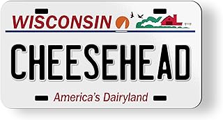 Cheesehead Wisconsin State License Plate Style Magnet for Car Fridge Locker Metal Door - 3.5"
