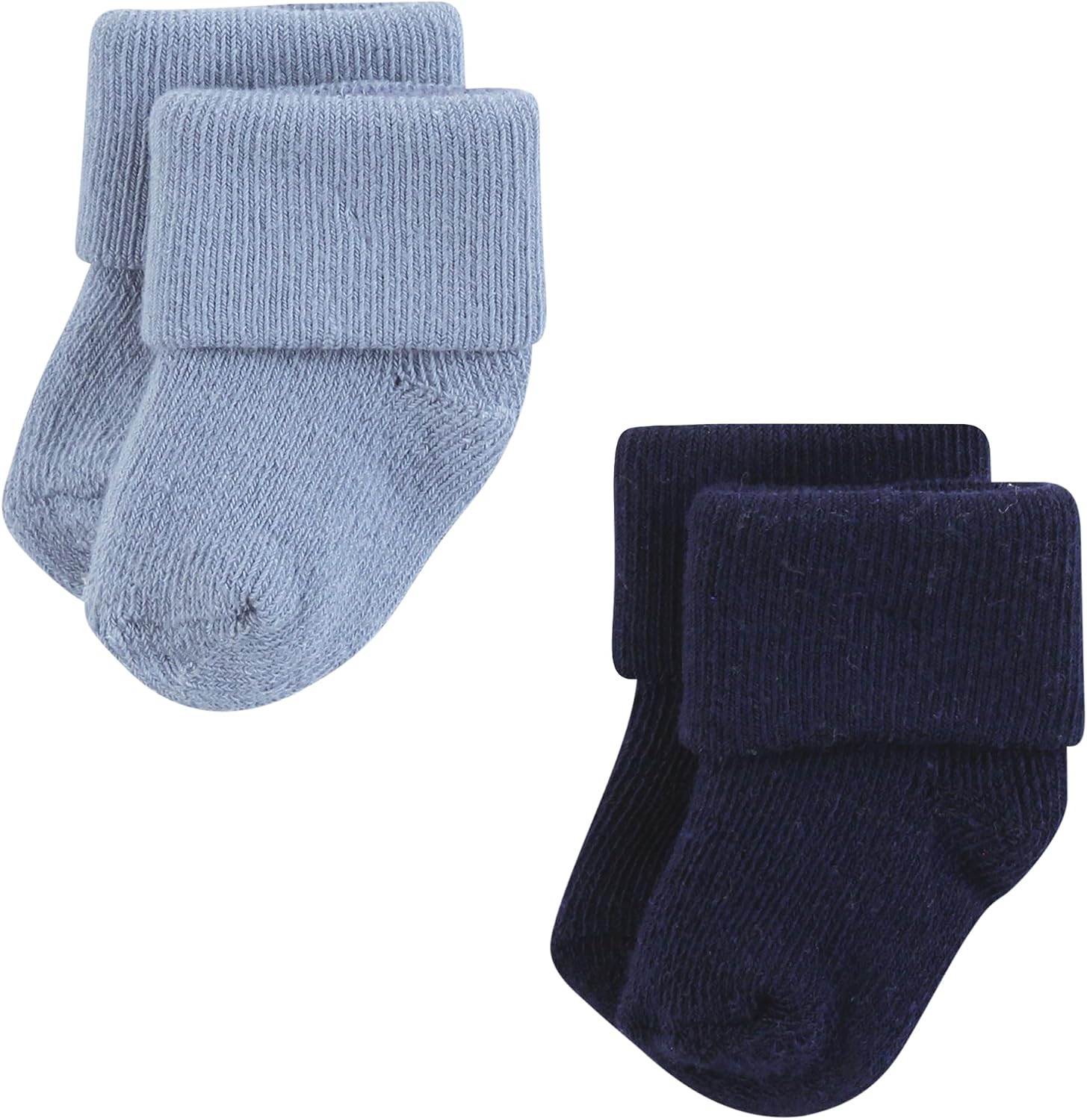 Hudson Baby Infant Boy Cotton Rich Newborn and Terry Socks, Blue Teal Neutral, 6-12 Months