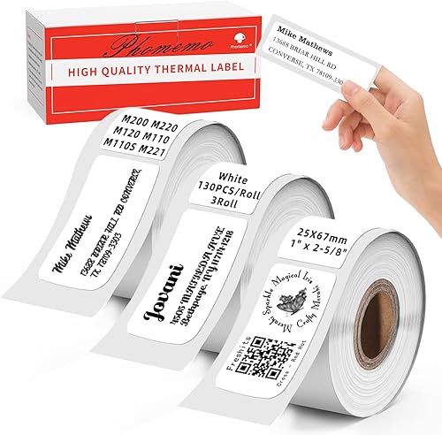 Memoking Etiquetas de dirección M200, etiquetas adhesivas térmicas de 1 pulgada x 2-58 pulgadas, compatibles con impresora Phomemo M110 M120 M220