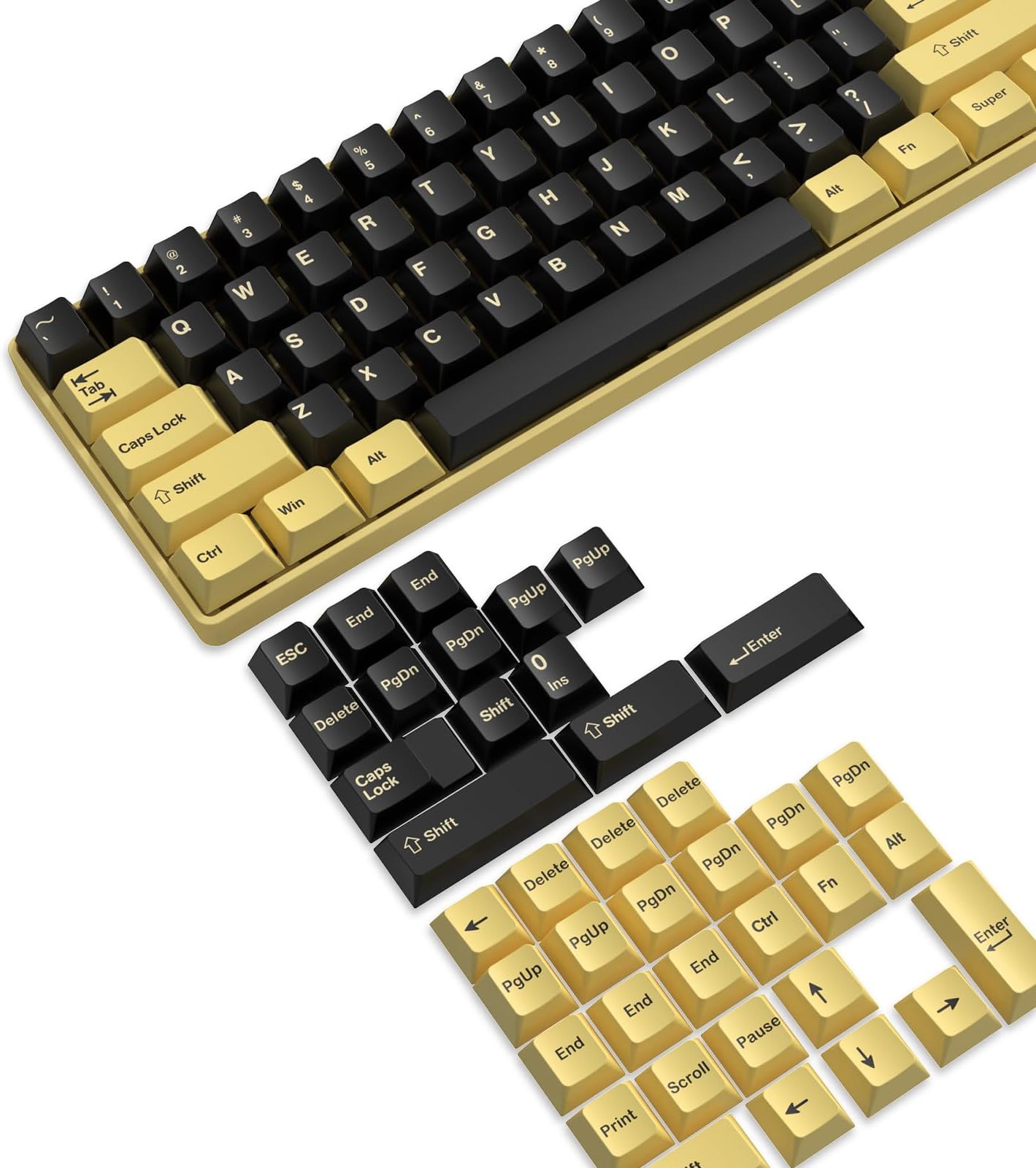 Gaming Key Cap Keytop PBT 143 Keys Full Key Support Cherry Profile MX Structure Compatible with Gateron/Kailh/Otemu/Akko/Epomake Switches Fits 61/64/68/75/78/84/87/96/98/100/104/108 Keyboards