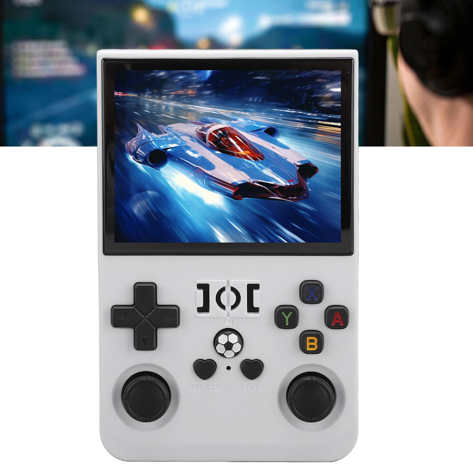 Handheld Game Console RK3326 Professional Gaming Chip, Dual 3D Joysticks, 3,5 -calowy Wyświetlacz IPS, Karta Pamięci, Bateria 4000 MAh, Real Spring Board L R, ponad 18000 Gier z (128GB)