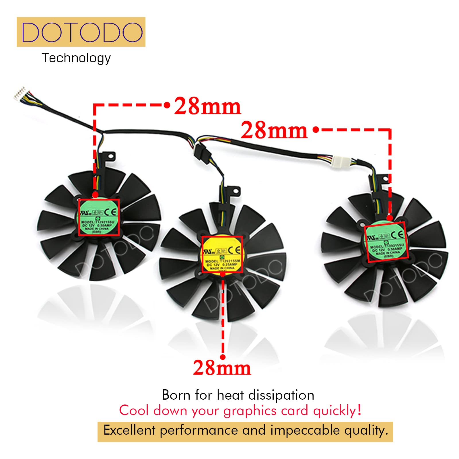 87 mm FDC10U12S9-C FDC10H12S9-C T129215SU Ventilateur pour carte graphique ASUS GTX 980 Ti R9 390X 390 GTX 1060 1070 1080 Ti RX 480 RX480