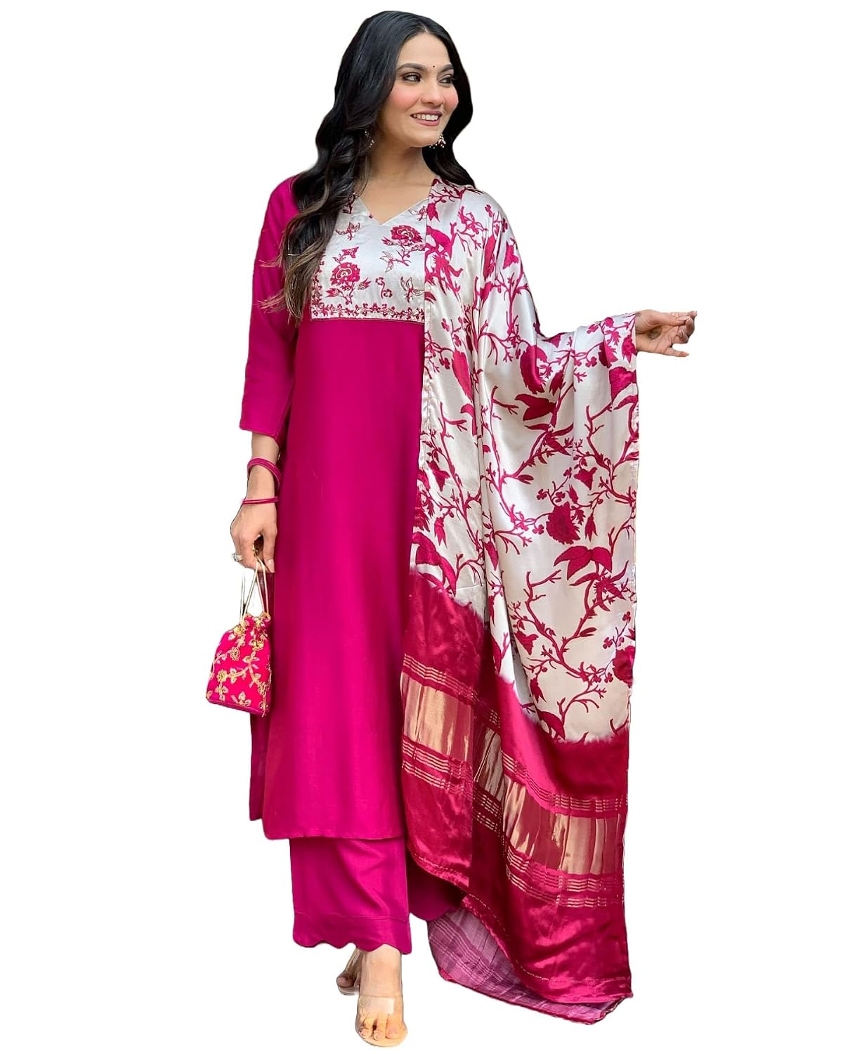 GoSriKi Women's Rayon Viscose Printed Straight Kurta with Pant & Dupatta - Review, Price and Buying Guide