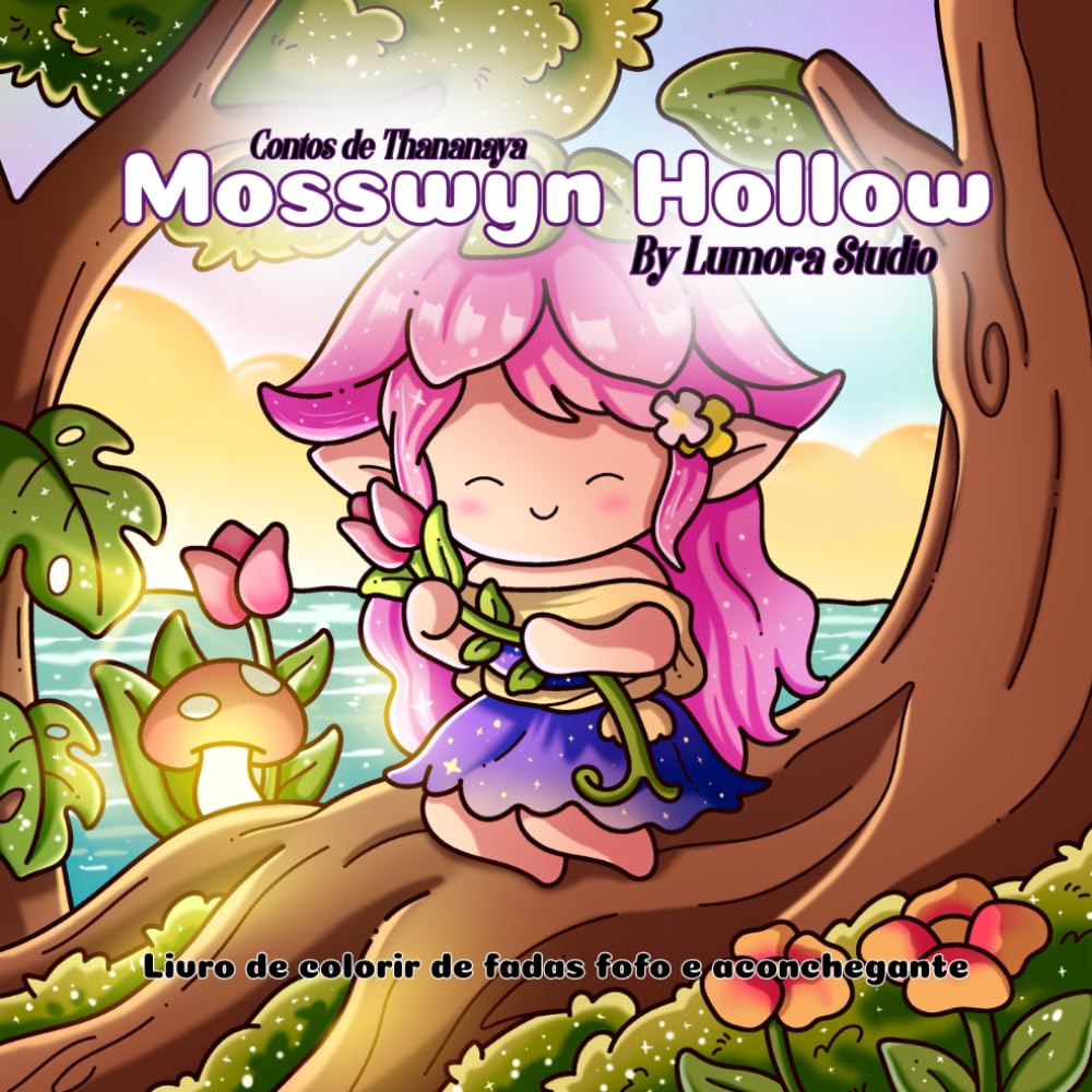 Contos de Tananaya – Mosswyn Hollow: Livro de colorir de fantasia fofo e relaxante com fadas, natureza mágica e páginas para colorir para adultos