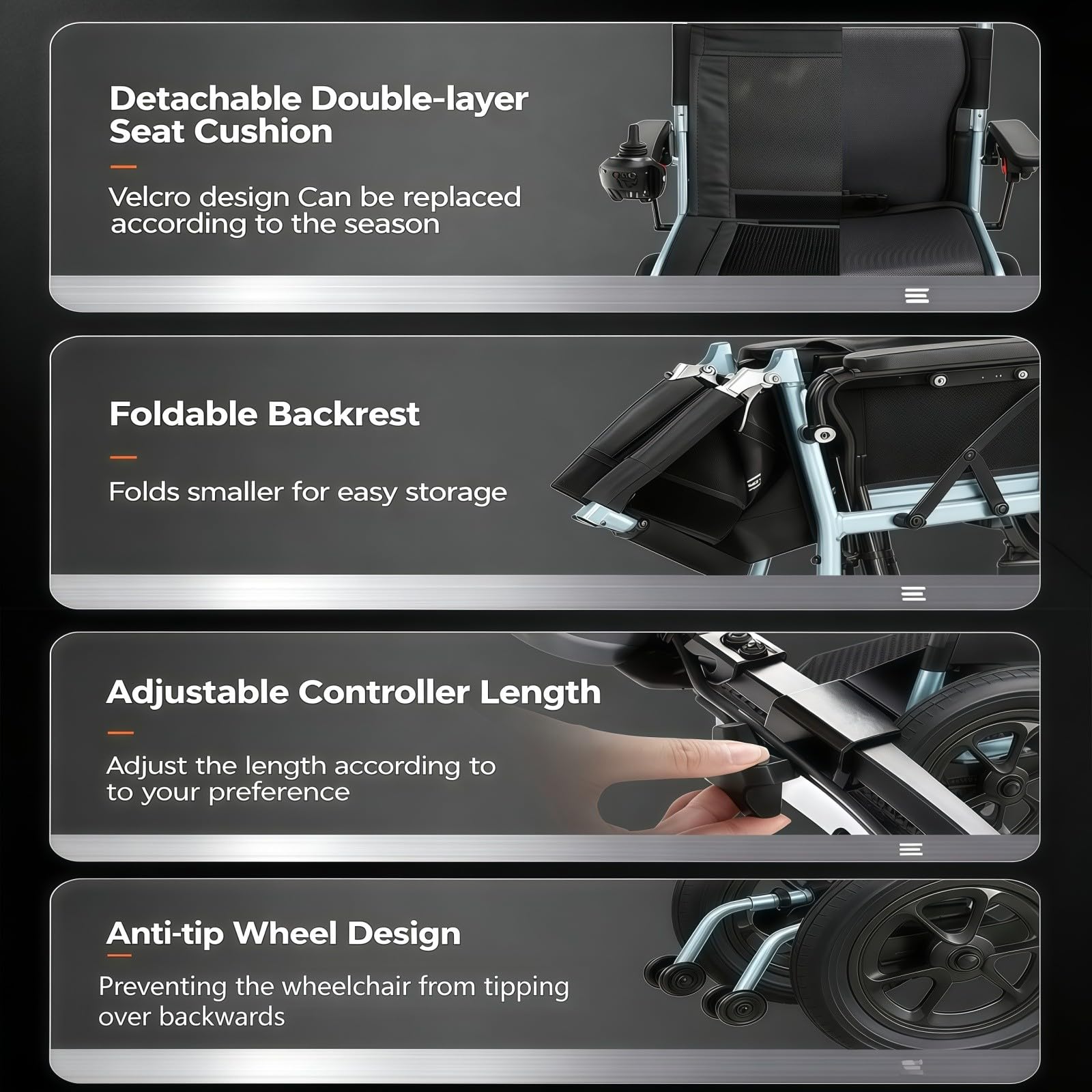 Silla De Ruedas Eléctrica De 500 W, Inteligente, Totalmente Automática, Plegable Y Ultraligera, Diseñada para Personas Mayores.